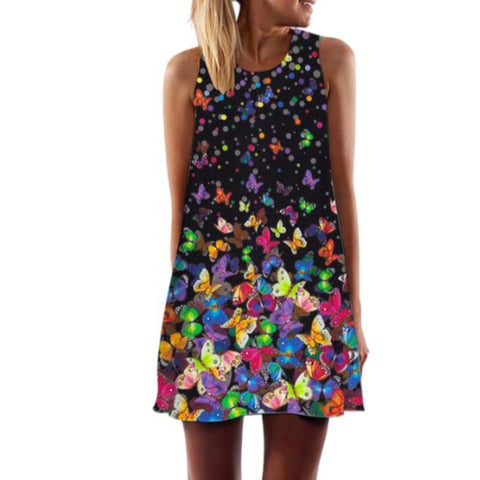 multi color butterfly dress