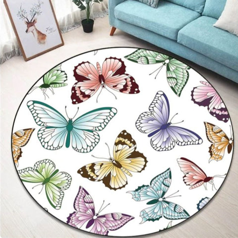 multicolor butterfly rug
