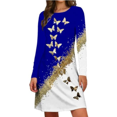 navy blue butterfly dress