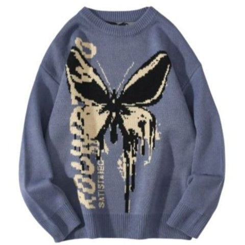 navy blue butterfly sweater