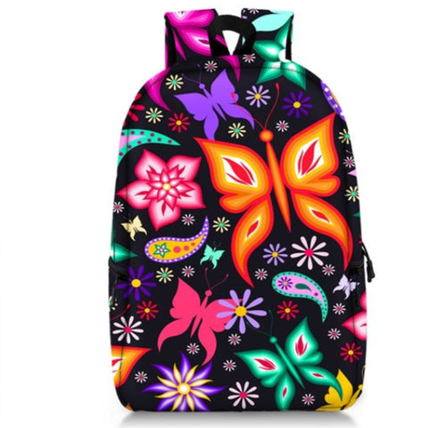 orange butterfly backpack