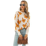 orange butterfly sweater for winter