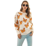 orange butterfly o-neck sweater 