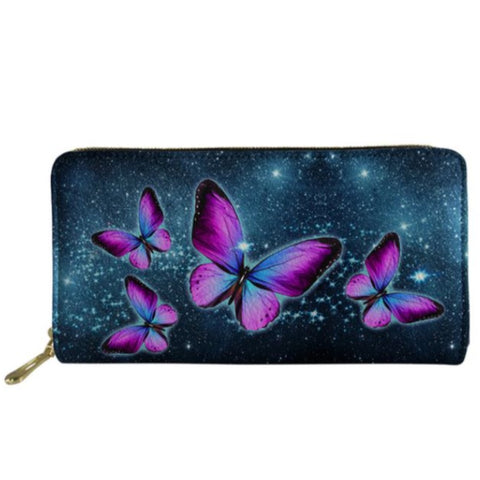orchid butterfly wallet
