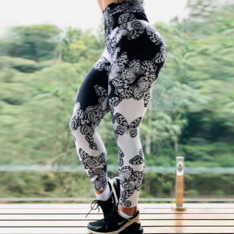 painted lady butterfly leggings
