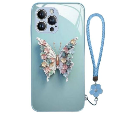 pale turquoise butterfly phone case
