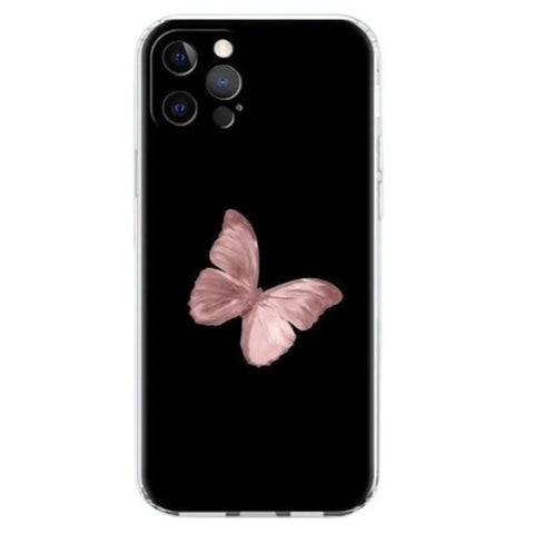 peach butterfly phone case