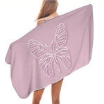 Pink Butterfly Bath Towel