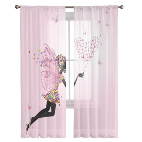 pink butterfly curtains