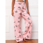 pink butterfly printed trousers