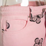 pink butterfly pants with pockets
