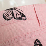 pink butterfly cotton pants 