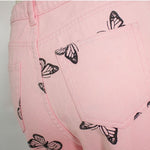 pink butterfly pants with back pockets