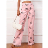 pink butterfly pants design