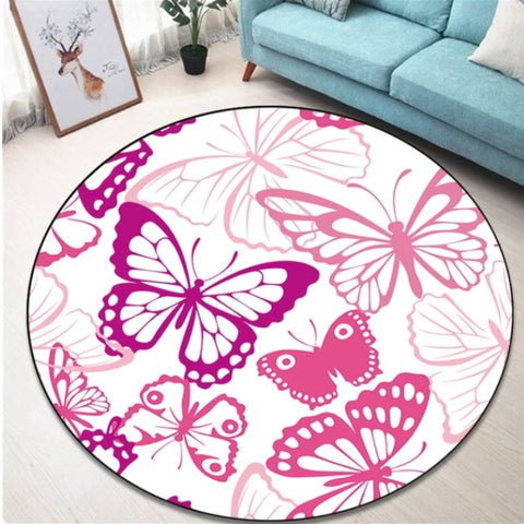 pink butterfly rug