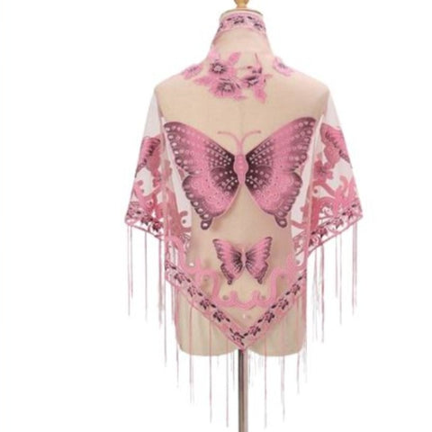 pink butterfly scarf