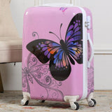 pink butterfly suitcase for men and women