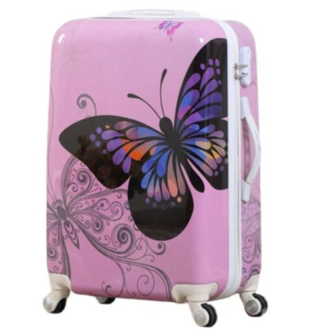 pink butterfly suitcase