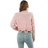 pink butterfly knitted sweater