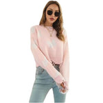 pink butterfly sweater long sleeves