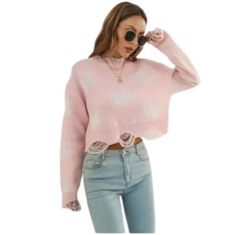 pink butterfly sweater