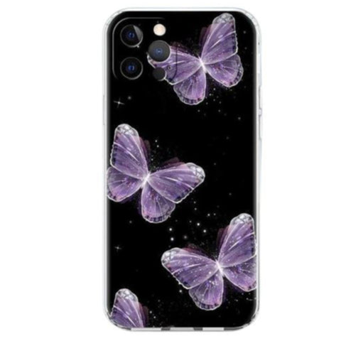 plum purple butterfly phone case