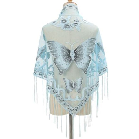 powder blue butterfly scarf
