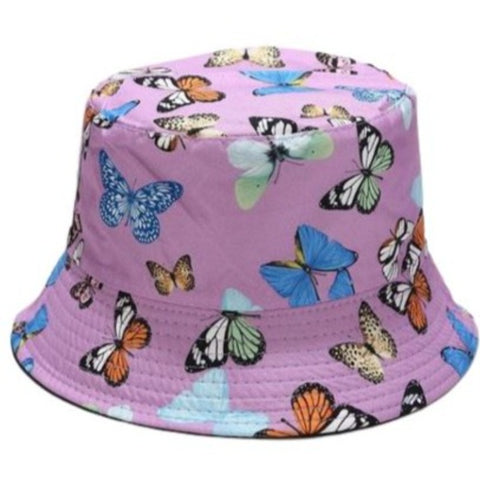 purple butterfly bucket hat