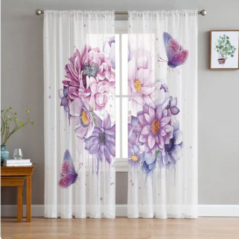 purple butterfly curtains
