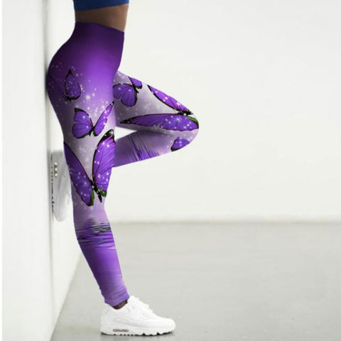 purple butterfly leggings