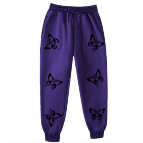 purple butterfly pants