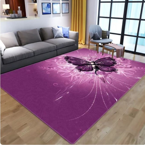 purple butterfly rug
