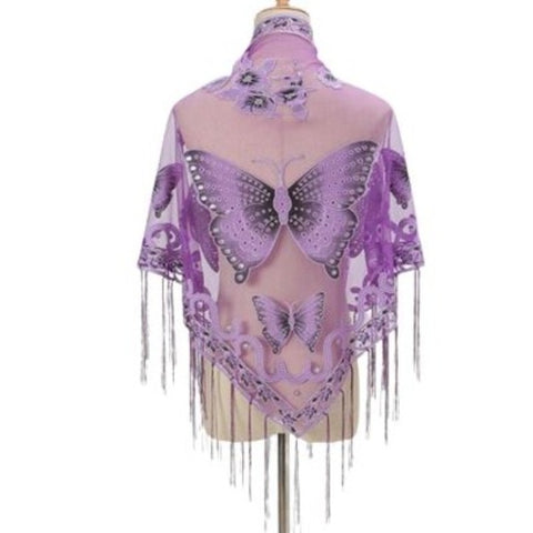 purple butterfly scarf