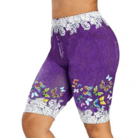 purple butterfly shorts