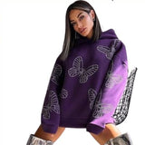 purple butterfly sweater for women