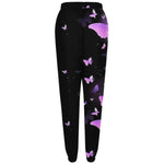 purple butterfly sweatpants for ladies
