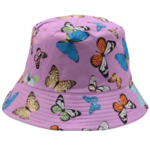 purple monarch butterfly bucket hat