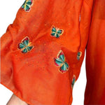 red butterfly kimono embroidered