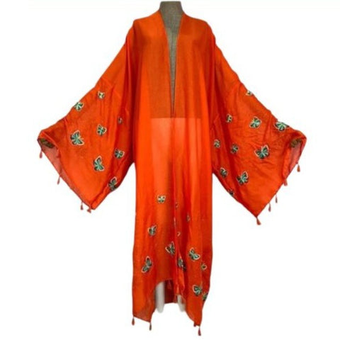 red butterfly kimono