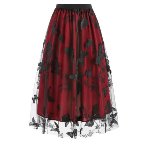 red butterfly skirt