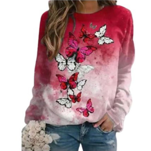 red butterfly sweater