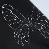rhinestone butterfly sweater long sleeves