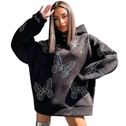 rhinestone butterfly sweater
