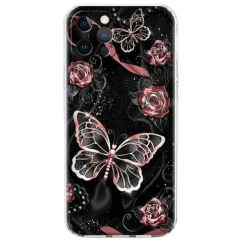 rose butterfly phone case