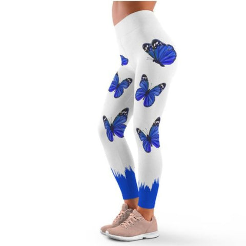 royal blue butterfly leggings