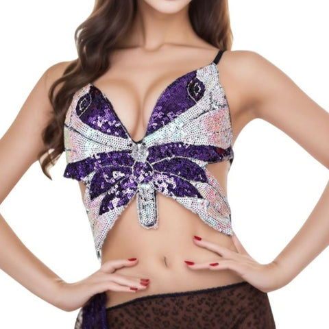 Purple Sequin Butterfly Top