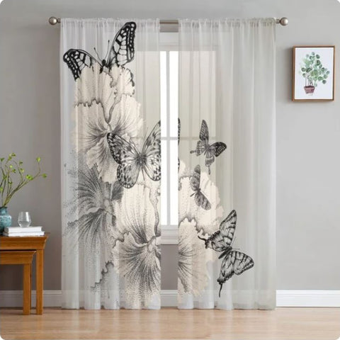 sheer butterfly curtains