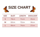 size chart for Black Butterfly Bodysuit