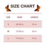 size chart for Black and White Butterfly Tank Top