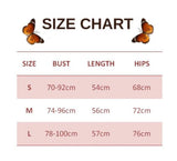 size chart for Blue Butterfly Bodysuit